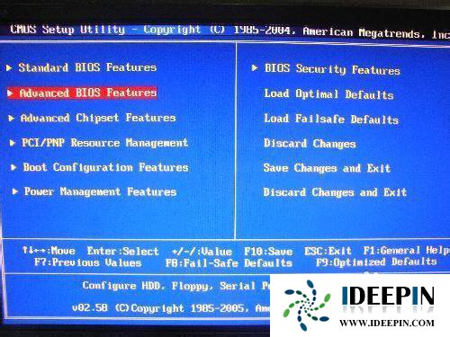 选择“Advanced BIOS Features”
