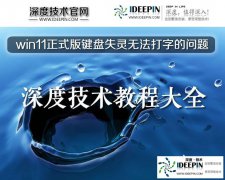 深度技术win11正式版键盘失灵无法打字的问题