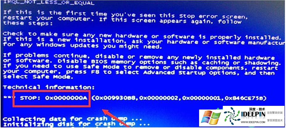 <a href='http://www.ideepin.com/win7xt/' target='_blank'><u>win7系统</u></a>出现蓝屏代码0x000000a怎么办？ 2017-10